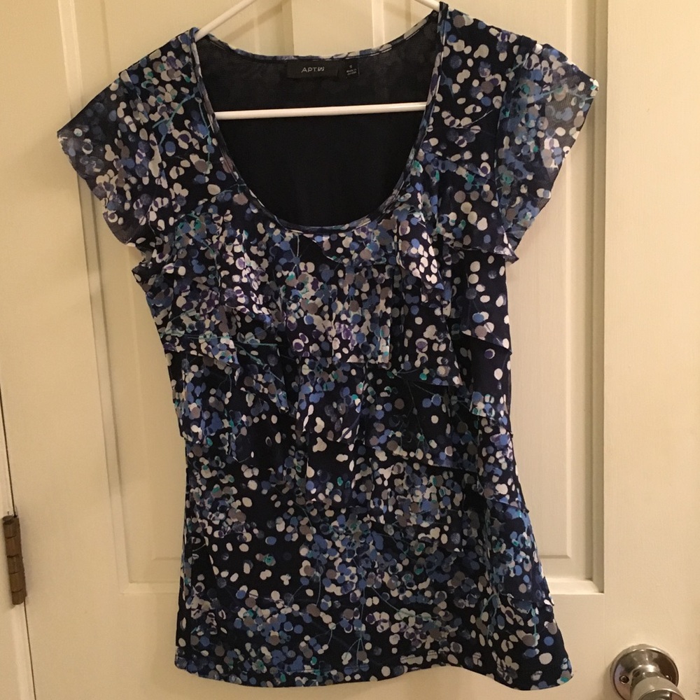 Ruffled blue shirt